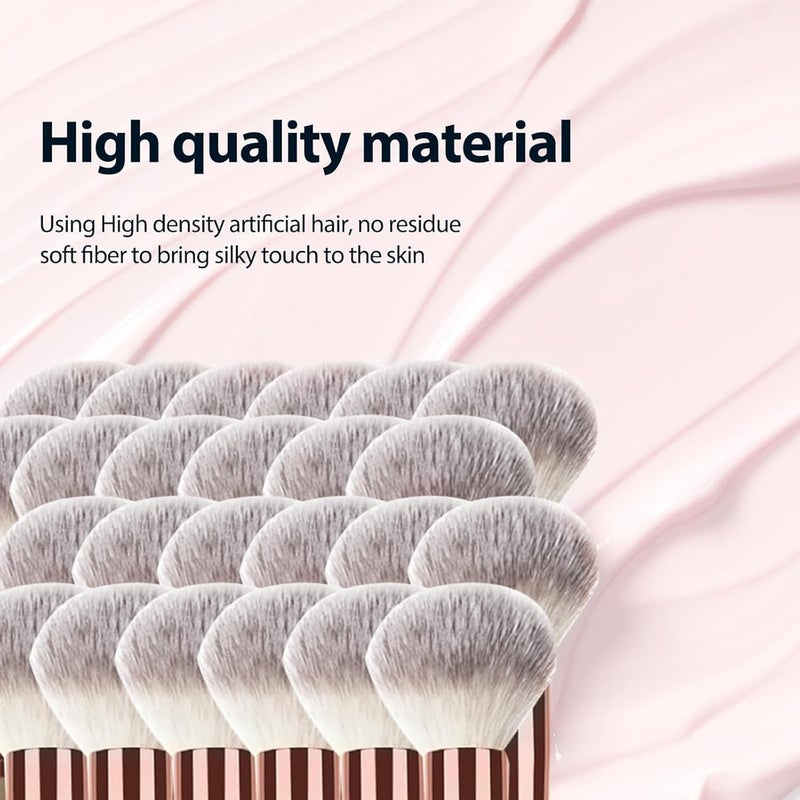 AIGMM 2Pcs Dual-ended Makeup Brushes for Contouring Blending and Bronzing Angled Foundation Brush&Concealer Brush Premium Luxe Hair for Flawless Application of Liquid Cream and Powder Makeup Black - Image 4